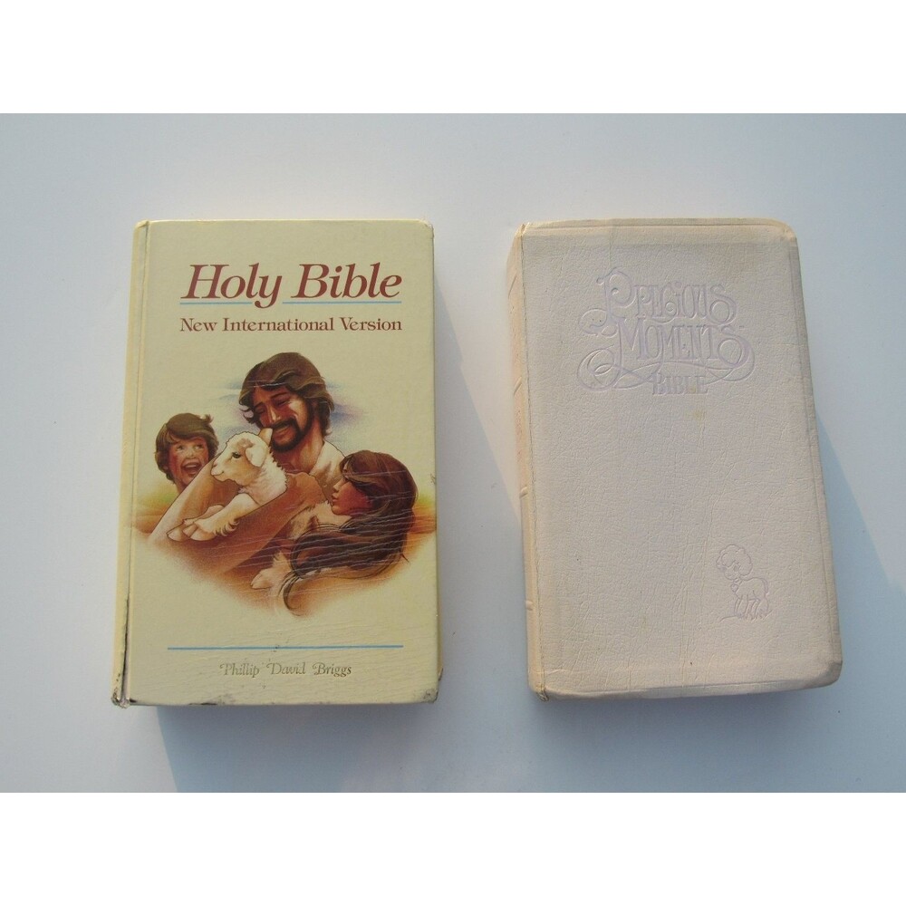Precious Moments Holy Bible NKJV 1985 Nelson & NIV, Children's Bible - Lot Of 2